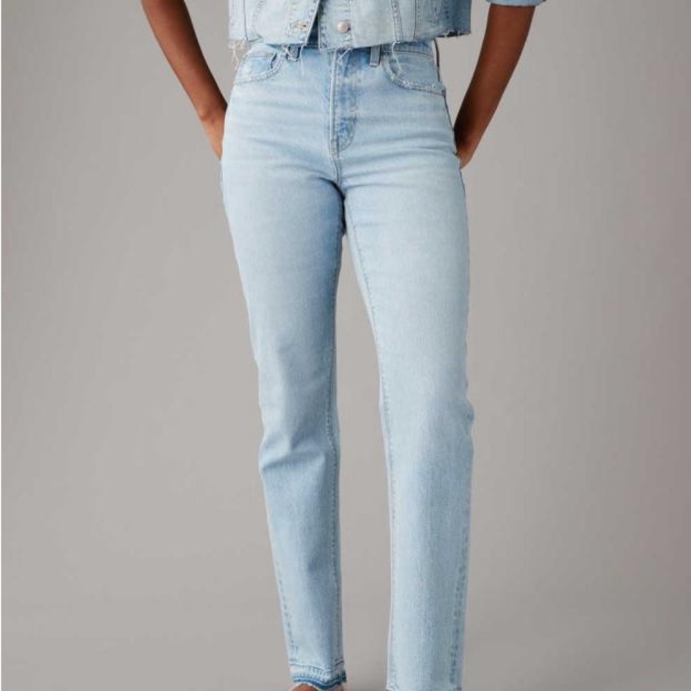 American Eagle Outfitters Light Blue Straight Leg Jeans